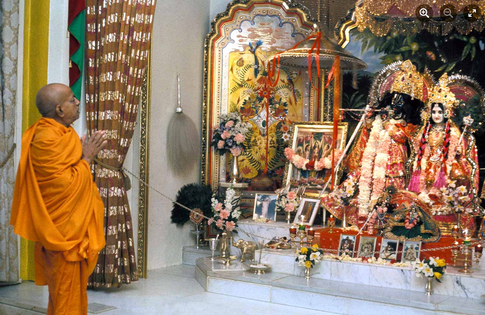 Prabhupada and Radha Govinda in the New York City temple