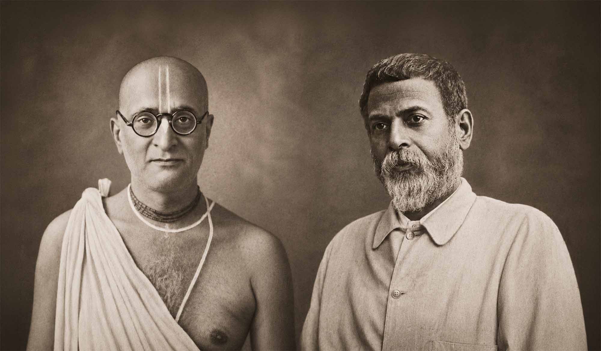 Śrīla Prabhupāda and Prof. Phaṇibhūṣaṇa Adhikārī